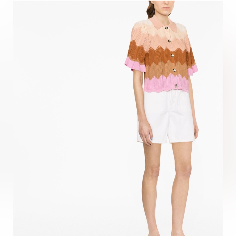 SANDRO
short-sleeve knitted top wavy pattern